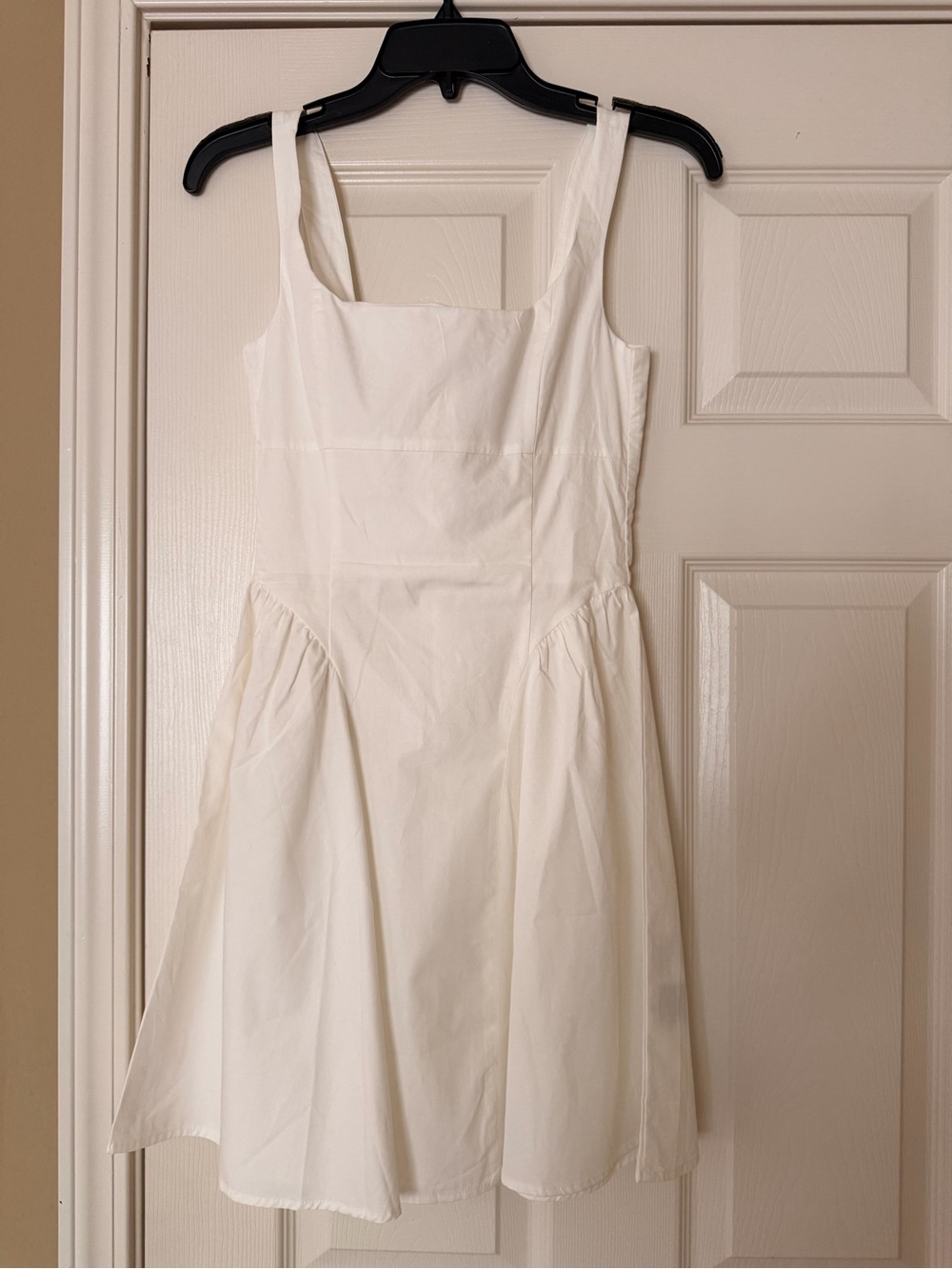 H&M White Square-Neck Mini Dress